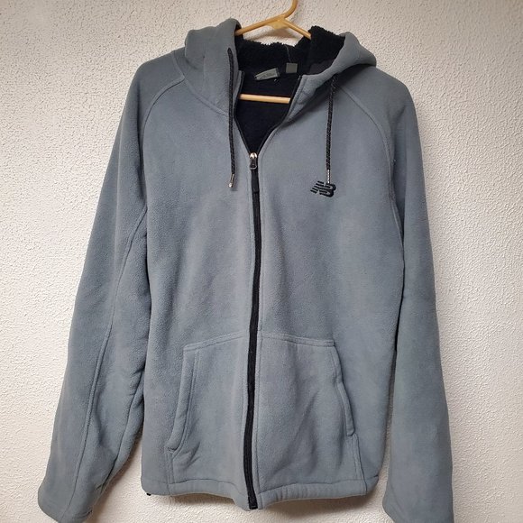 New Balance Other - Jacket - Men New Balance Zippered and Hooded Fleece Jacket - Size Medium - Grey